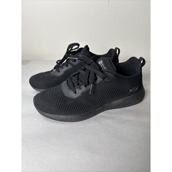 Skechers Bobs Womens Black Athletic Shoe Size 10 Lace Up Comfort Sport Travel - Picture 1 of 10